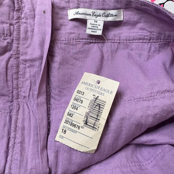 American Eagle Womens Lace Embroidered Mini Skirt Sz 18 Purple NWT Cottage ZipUp - Picture 3 of 7